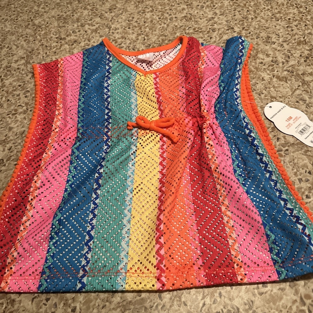 Wonder Nation Little Girls WN TG Cover Up Dress Multi Stripe 18 Months